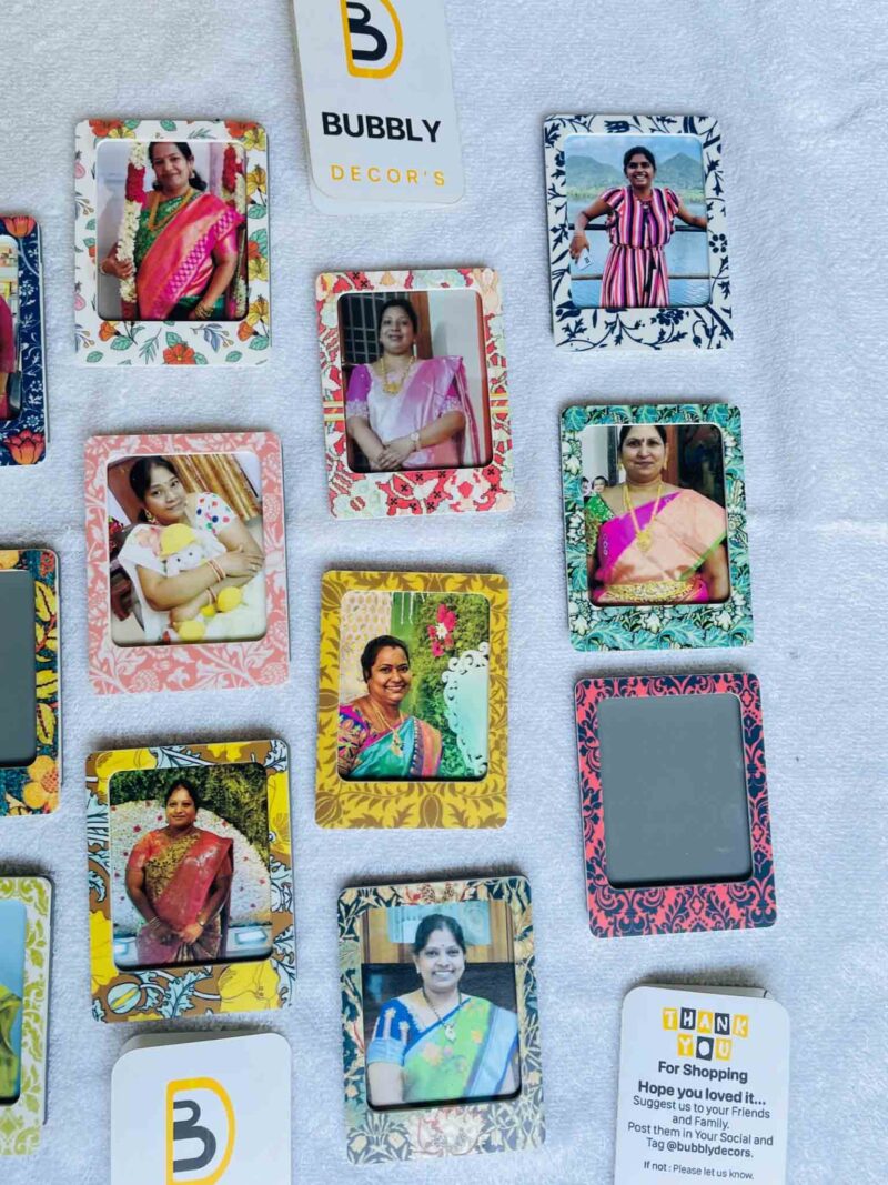 Pattern portrait photo magnets - Bubbly Decors