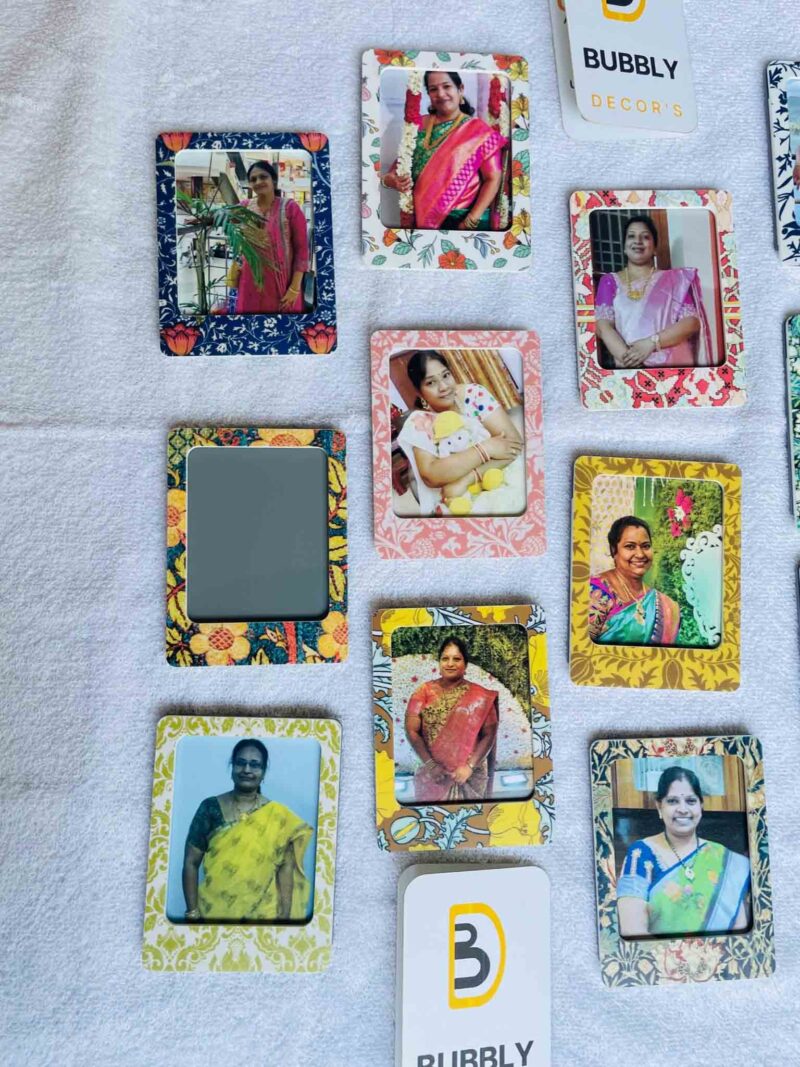 Pattern portrait photo magnets - Bubbly Decors