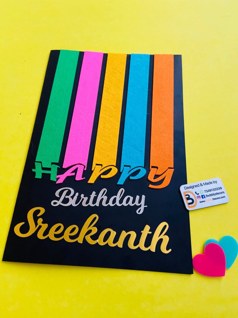 Birthday Greeting card customised - Bubbly Decors
