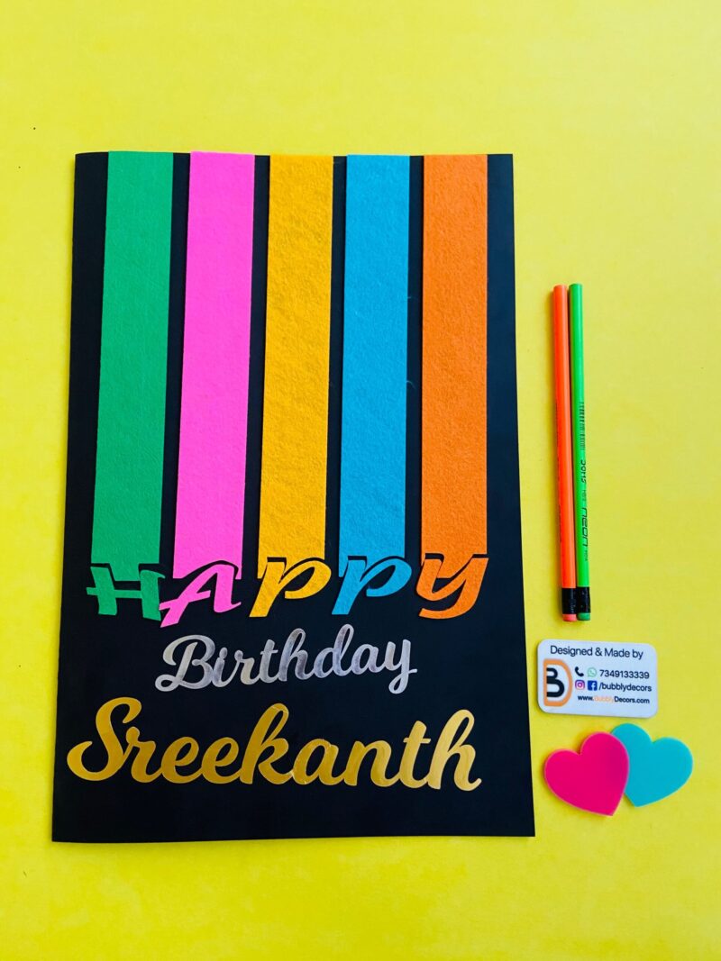 Birthday Greeting card customised - Bubbly Decors