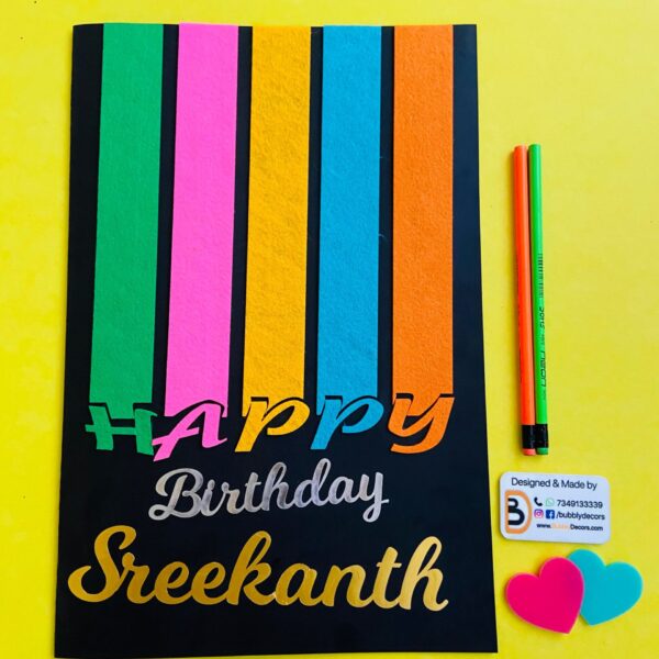 Birthday Greeting card customised - Bubbly Decors