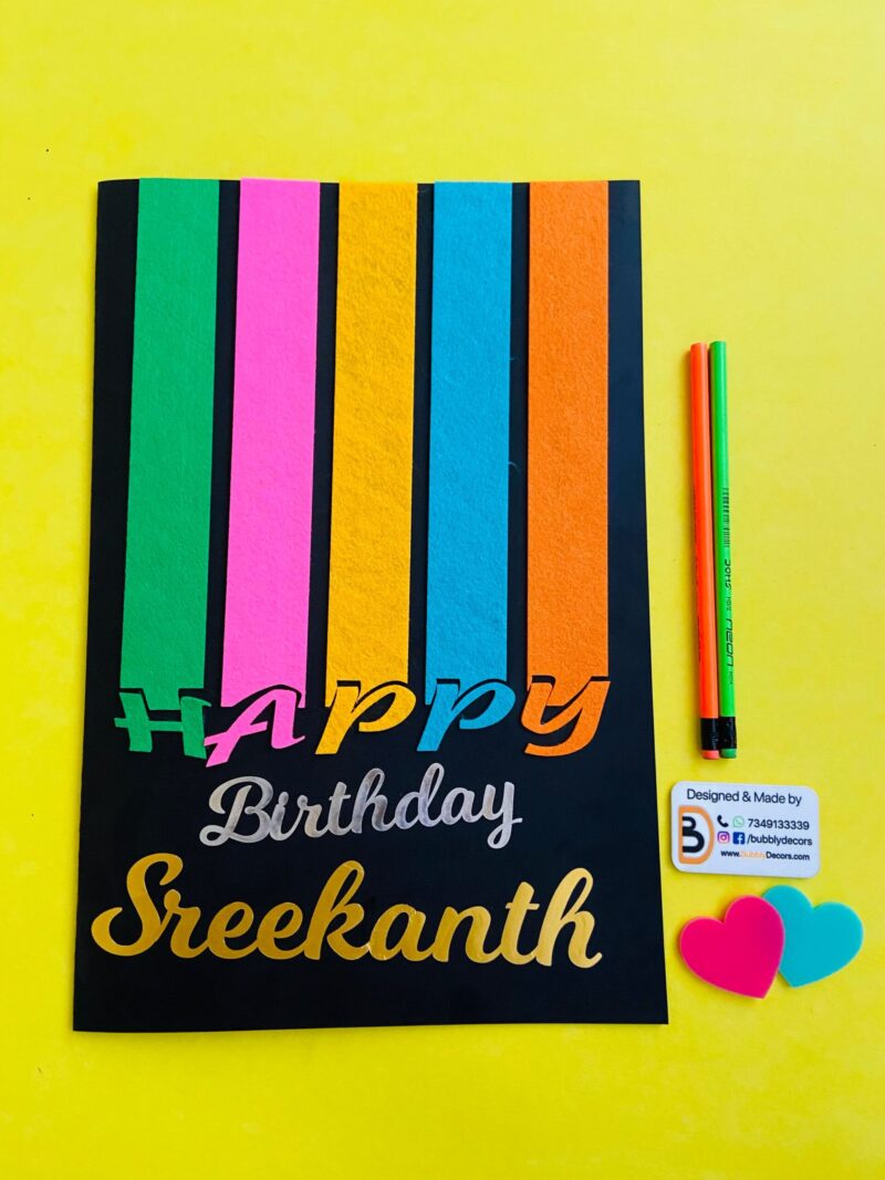 Birthday Greeting card customised - Bubbly Decors