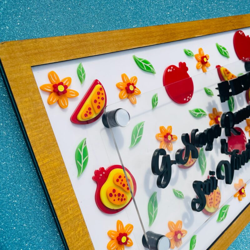 Name board pomegranate theme - Bubbly Decors