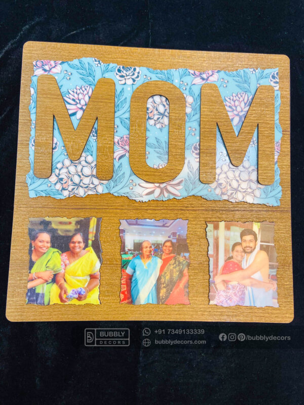 Mom wood photo frame - Bubbly Decors