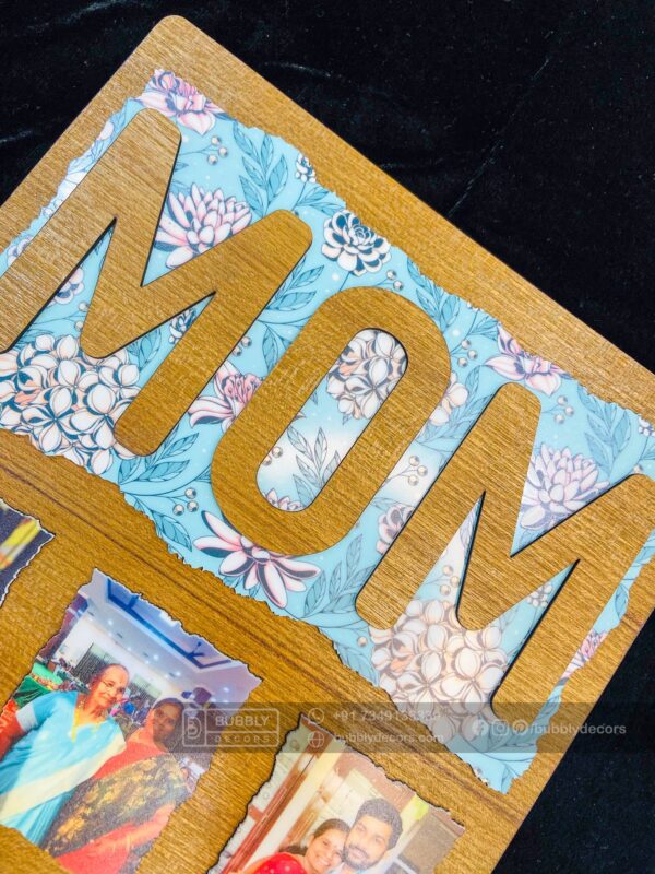 Mom wood photo frame - Bubbly Decors