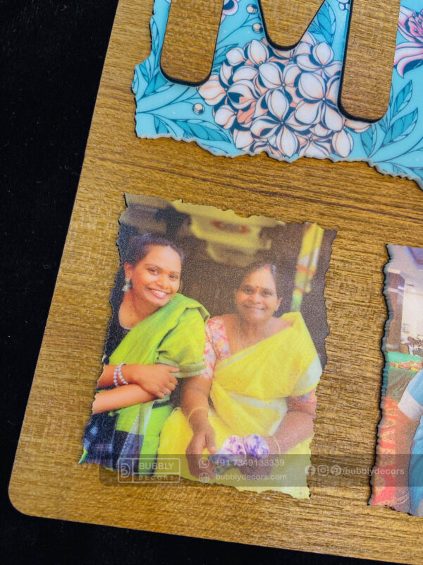 Mom wood photo frame - Bubbly Decors