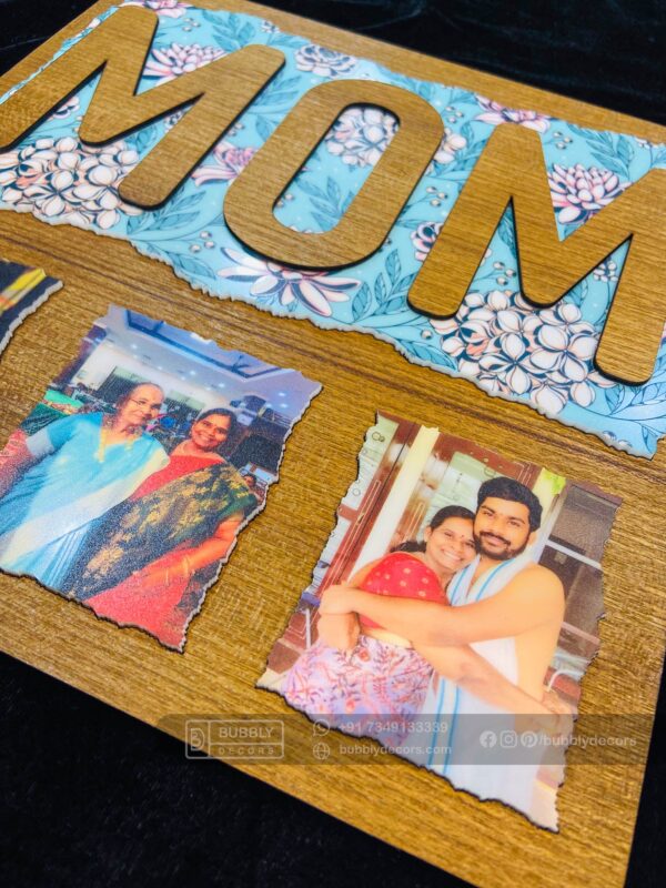 Mom wood photo frame - Bubbly Decors