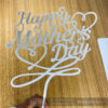 Mothers day cake topper white - Bubbly Decors