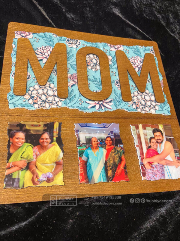 Mom wood photo frame - Bubbly Decors
