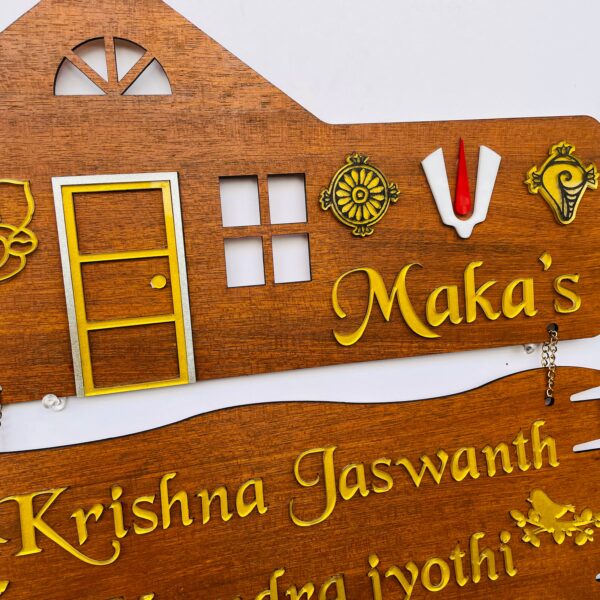 Name Board Wood Veneer 2 Steps - Bubbly Decors