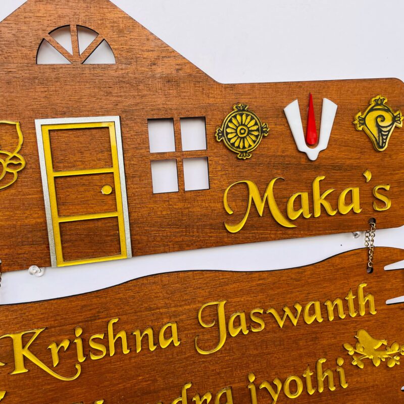 Name Board Wood Veneer 2 Steps - Bubbly Decors