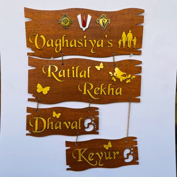 lord venkateswara themed name board - Bubbly Decors