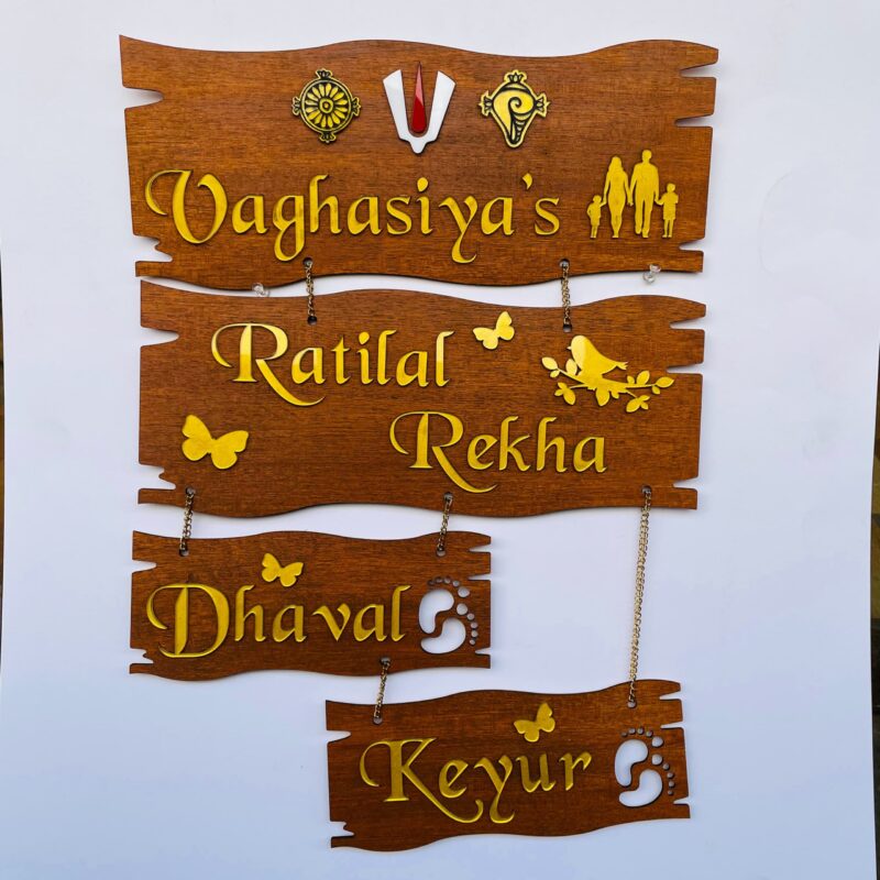 lord venkateswara themed name board - Bubbly Decors