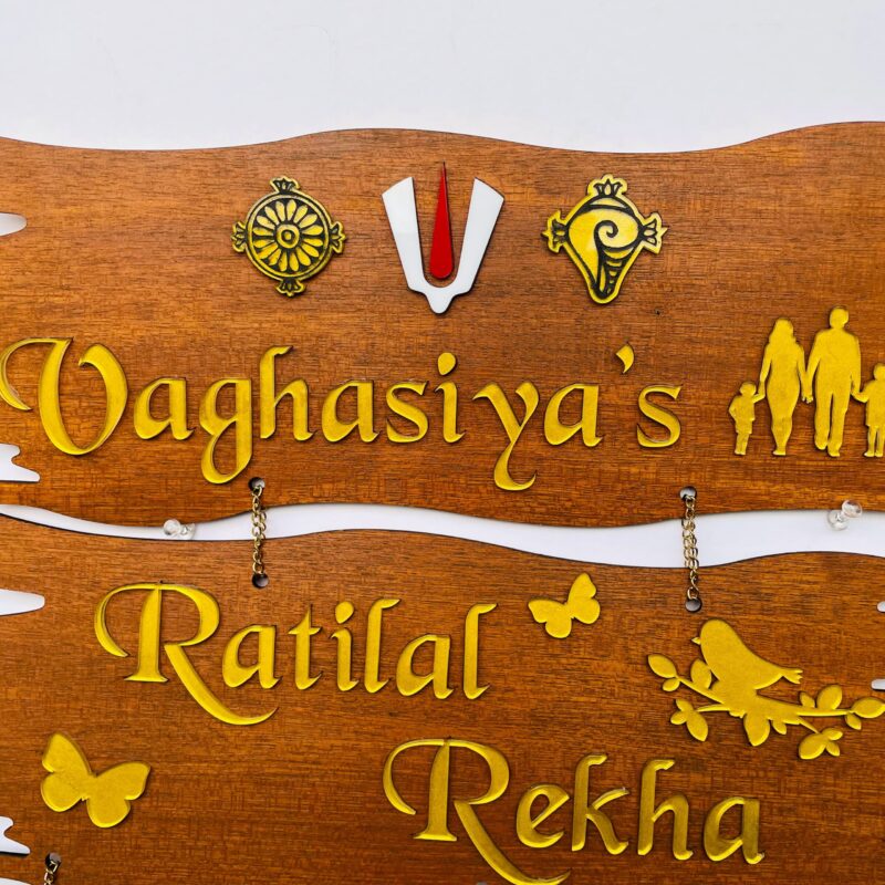 lord venkateswara themed name board - Bubbly Decors