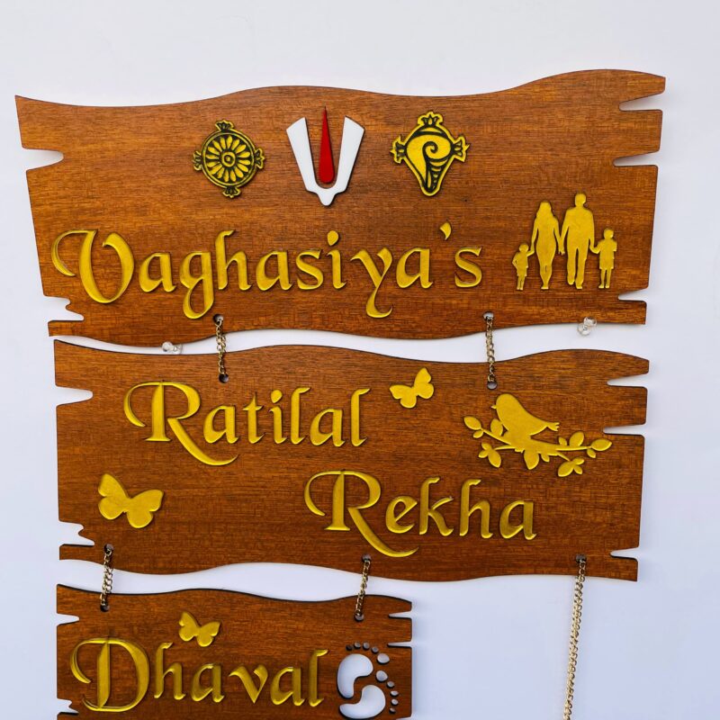 lord venkateswara themed name board - Bubbly Decors
