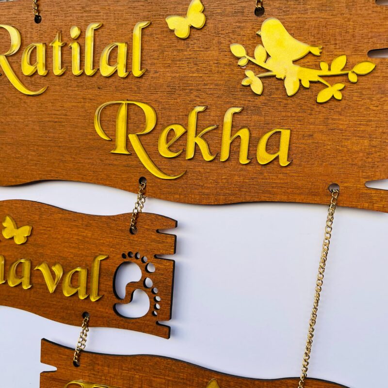 lord venkateswara themed name board - Bubbly Decors