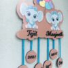 baby details frame two elephants themed - Bubbly Decors