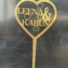Cake topper heart couple names - Bubbly Decors