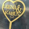 Cake topper heart couple names - Bubbly Decors