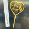 Cake topper heart couple names - Bubbly Decors
