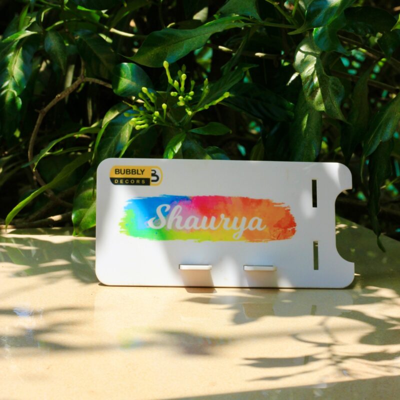 Mobile Stand with Name - Bubbly Decors