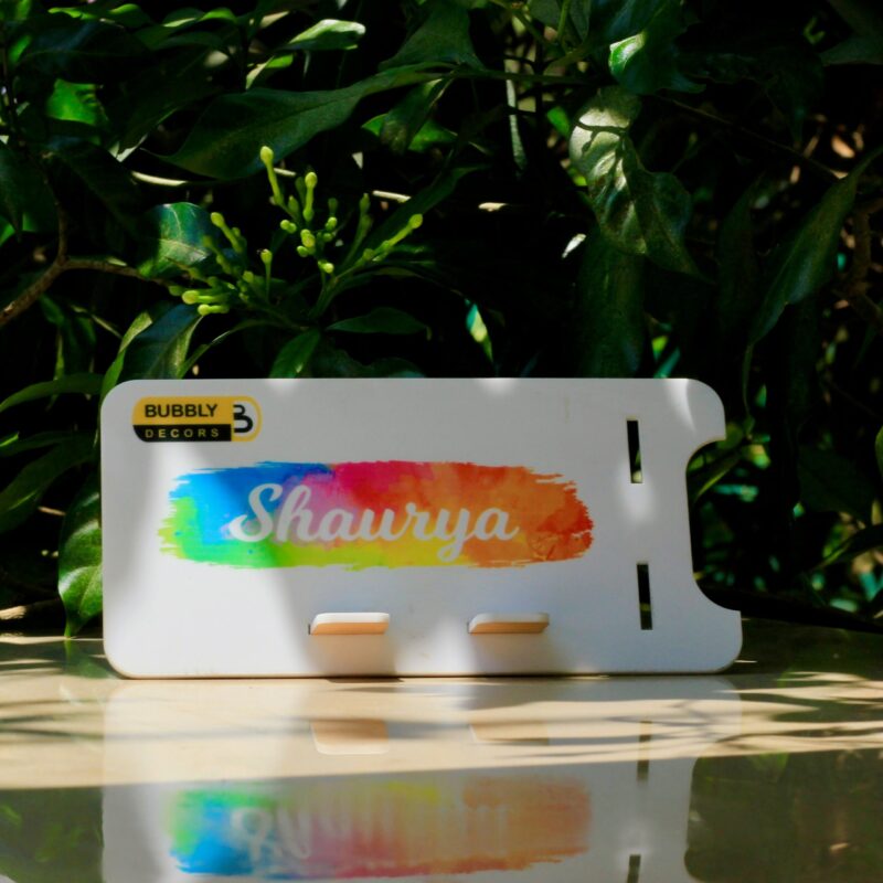 Mobile Stand with Name - Bubbly Decors