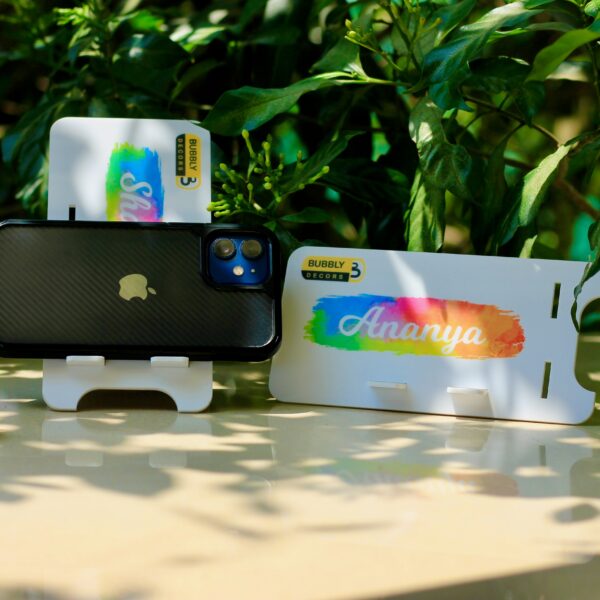 Mobile Stand with Name - Bubbly Decors