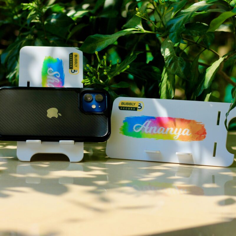 Mobile Stand with Name - Bubbly Decors