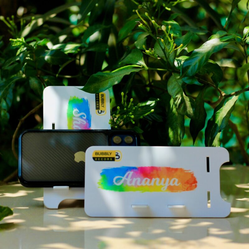 Mobile Stand with Name - Bubbly Decors