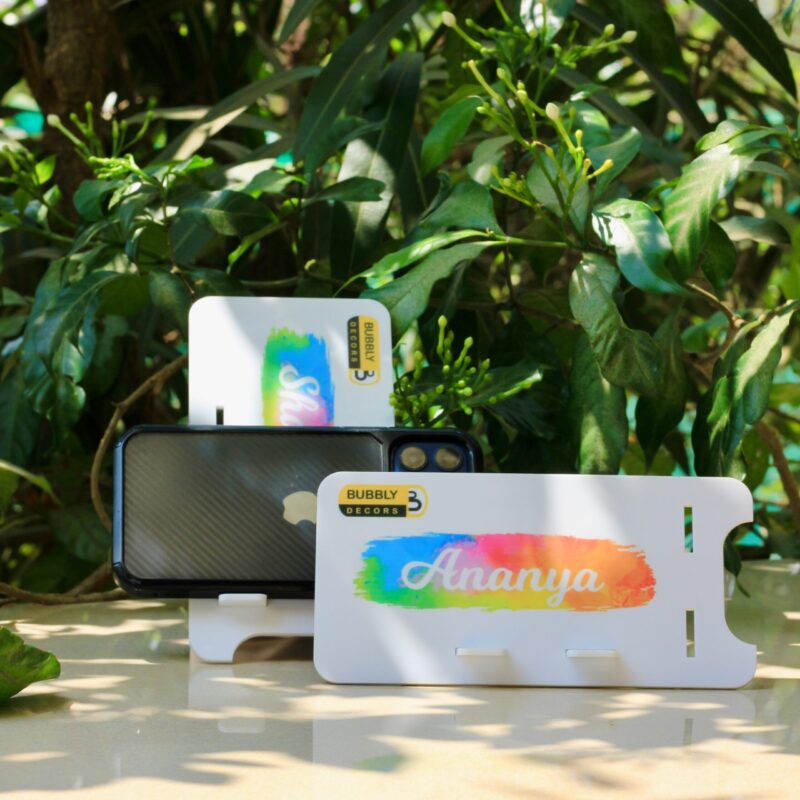 Mobile Stand with Name - Bubbly Decors