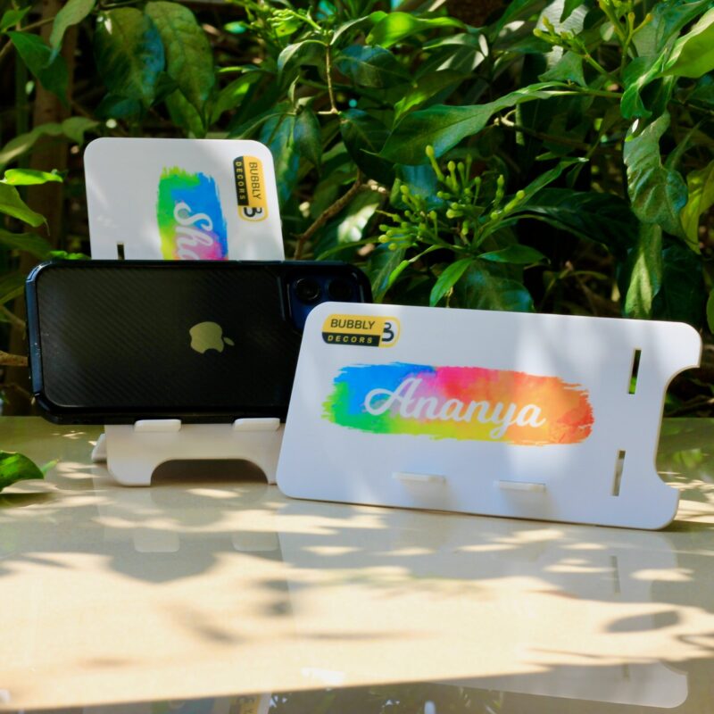 Mobile Stand with Name - Bubbly Decors