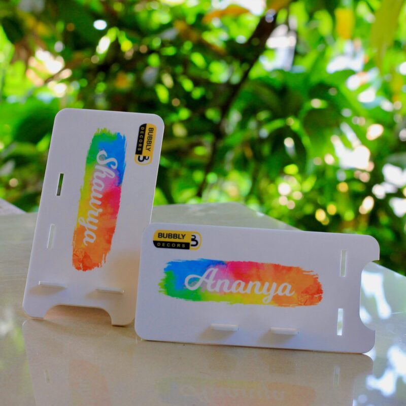 Mobile Stand with Name - Bubbly Decors