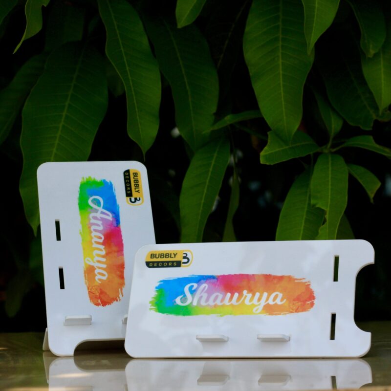 Mobile Stand with Name - Bubbly Decors