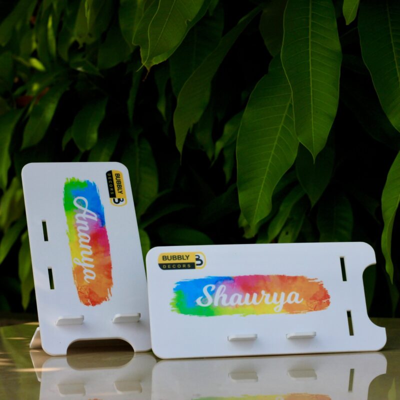 Mobile Stand with Name - Bubbly Decors