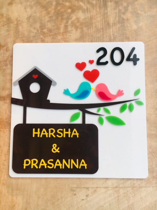 Name board Birds themed - Bubbly Decors