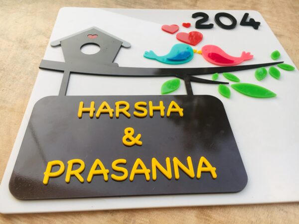 Name board Birds themed - Bubbly Decors