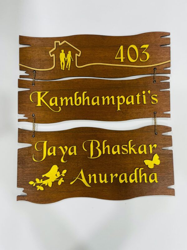 Name board custom made 3 step - Bubbly Decors