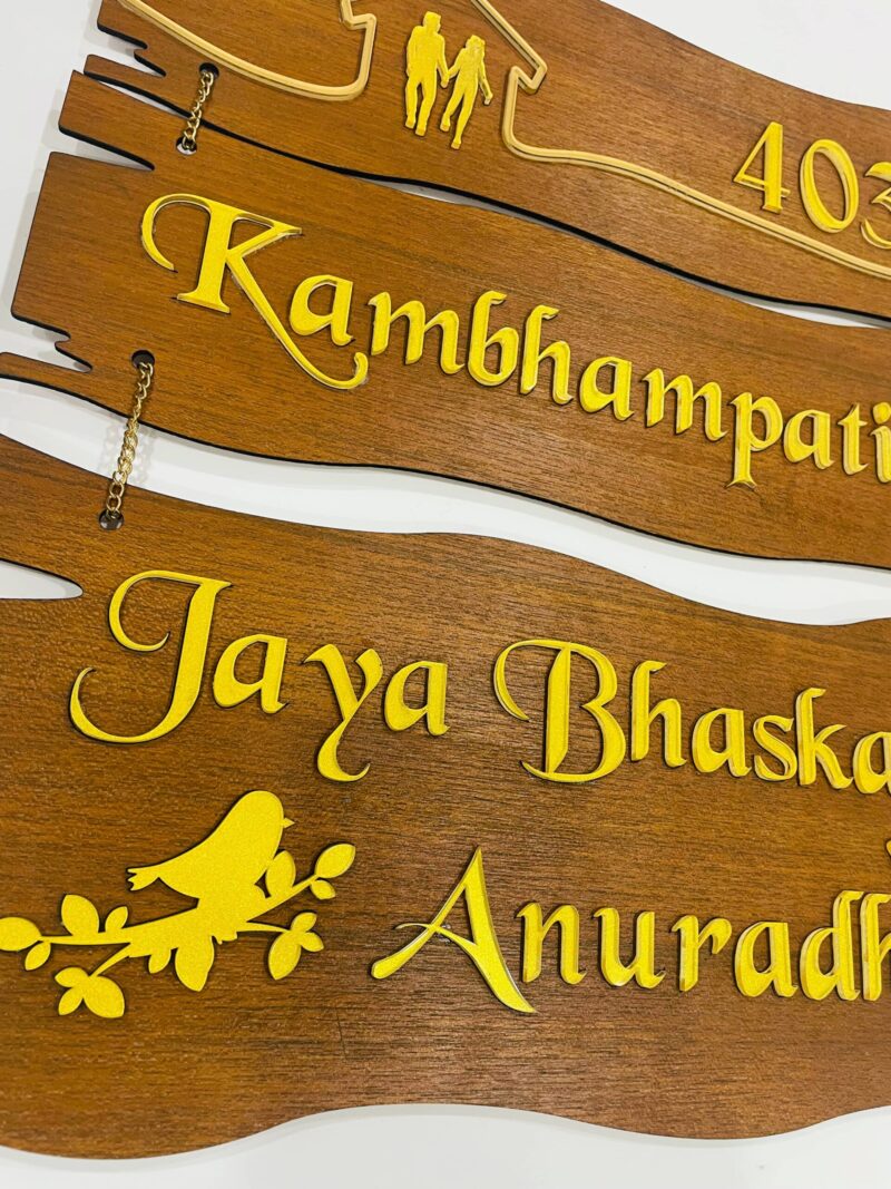 Name board custom made 3 step - Bubbly Decors