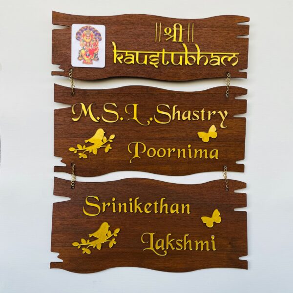 Name board custom made 3 step - Bubbly Decors