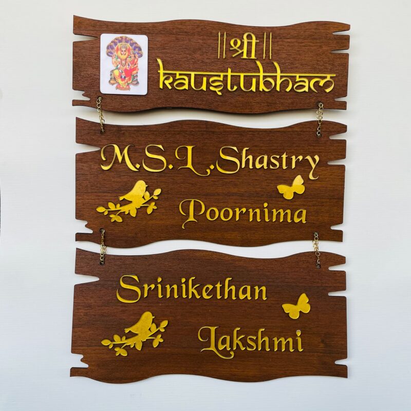 Name board custom made 3 step - Bubbly Decors