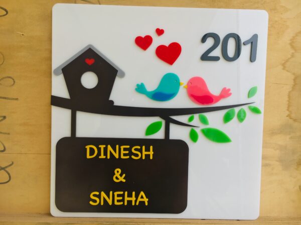 Name board Birds themed - Bubbly Decors