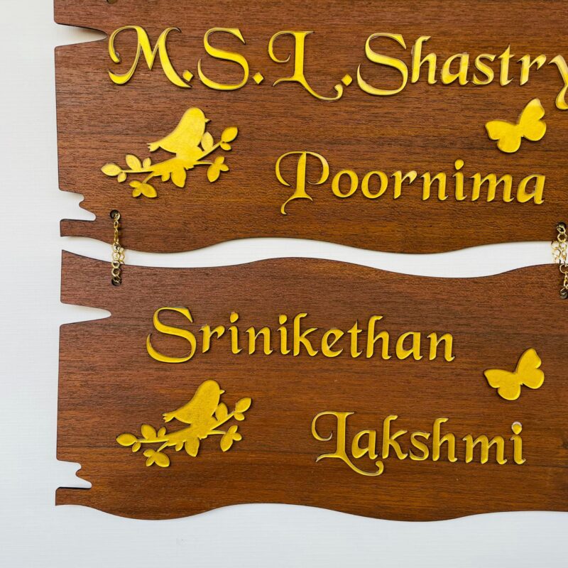 Name board custom made 3 step - Bubbly Decors