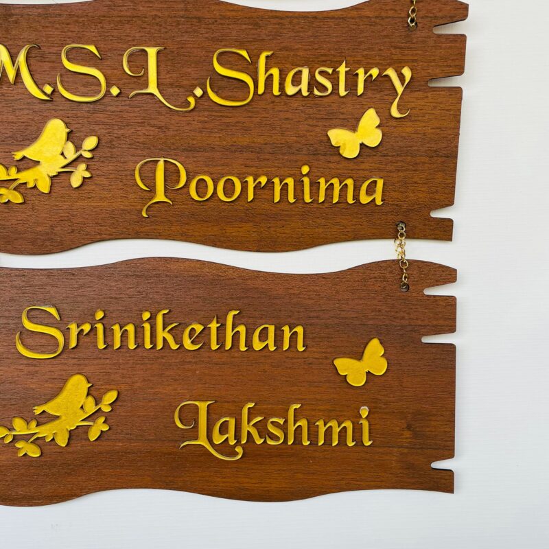 Name board custom made 3 step - Bubbly Decors