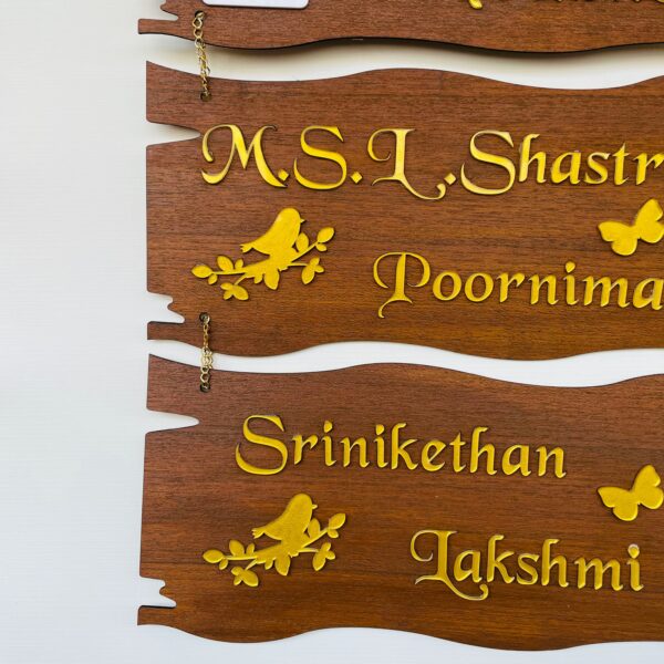 Name board custom made 3 step - Bubbly Decors