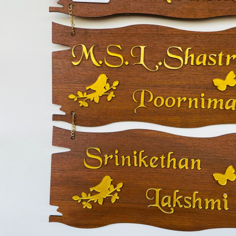 Name board custom made 3 step - Bubbly Decors