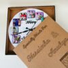 Wall clock with photos and message - Bubbly Decors