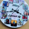 Wall clock with photos and message - Bubbly Decors