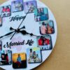 Wall clock with photos and message - Bubbly Decors