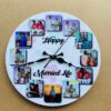 Wall clock with photos and message - Bubbly Decors