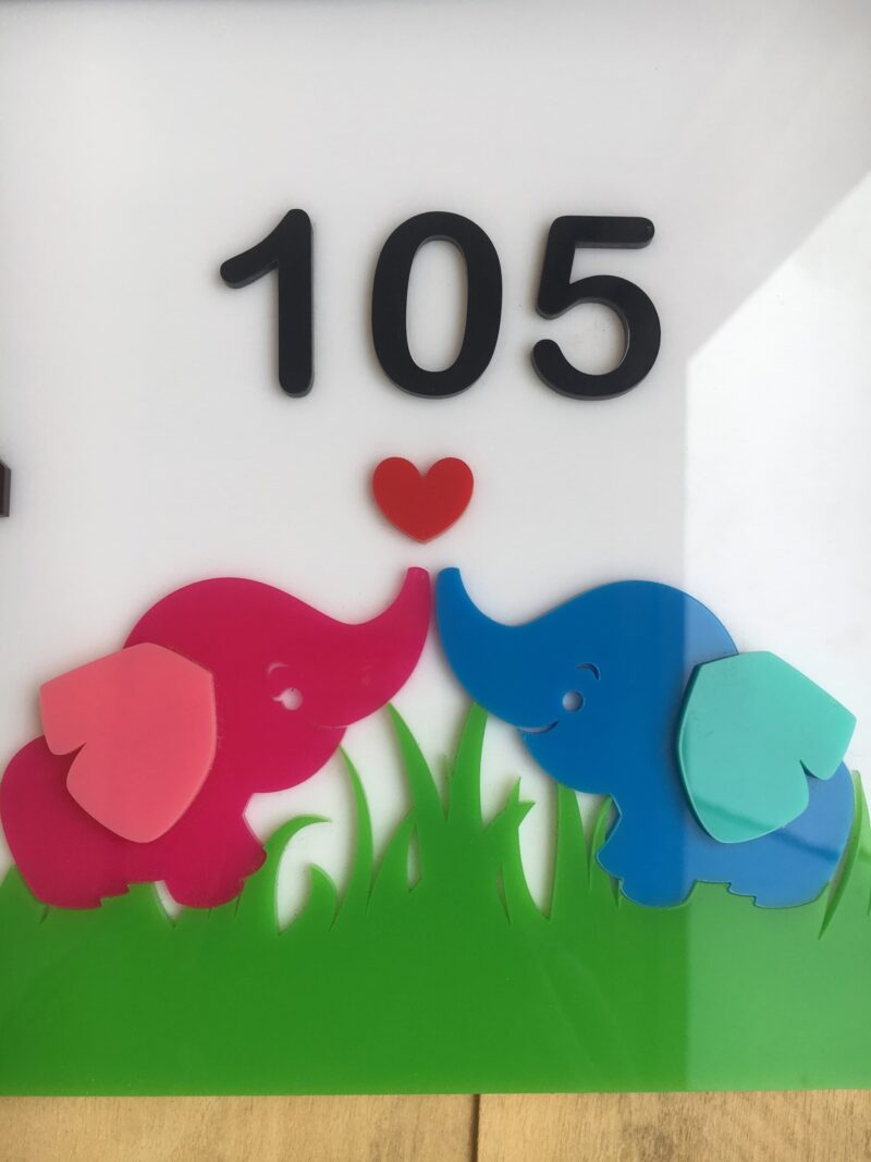 Name Board Elephants themed - Bubbly Decors